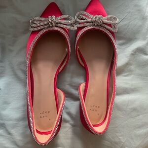 Elegant Red Women's Shoes with Bow Detail